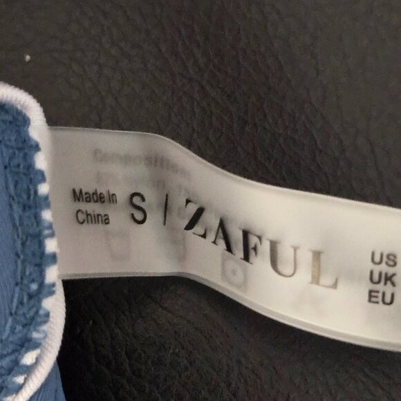 NWT | ZAFUL Light Blue High Waisted Bikini Set Padded Crisscross Top | Small - Picture 5 of 6